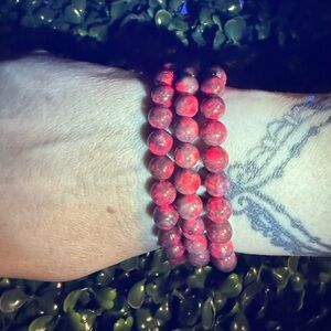 Ruby in Kyanite Beaded Bracelet *UV Reactive*